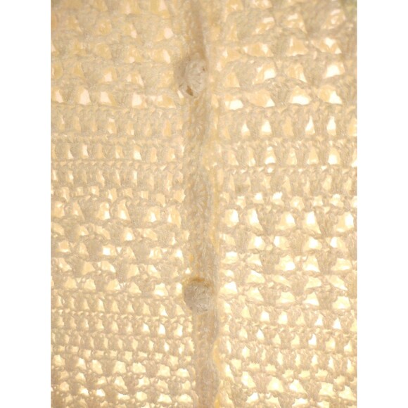 Teddi Cardigan Short-sleeve Crochet Embroidered Ivory Sweater Overlay 3X - Picture 8 of 11
